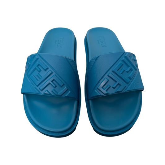 Fendi FF Sliders In Blue