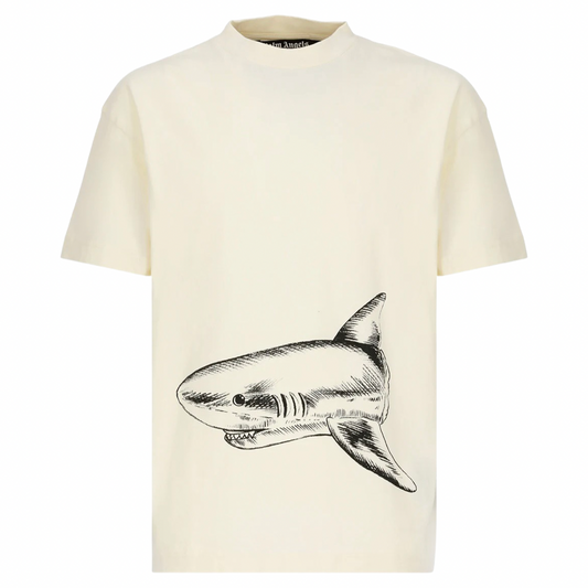 Palm Angels Shark T-shirt In Butter
