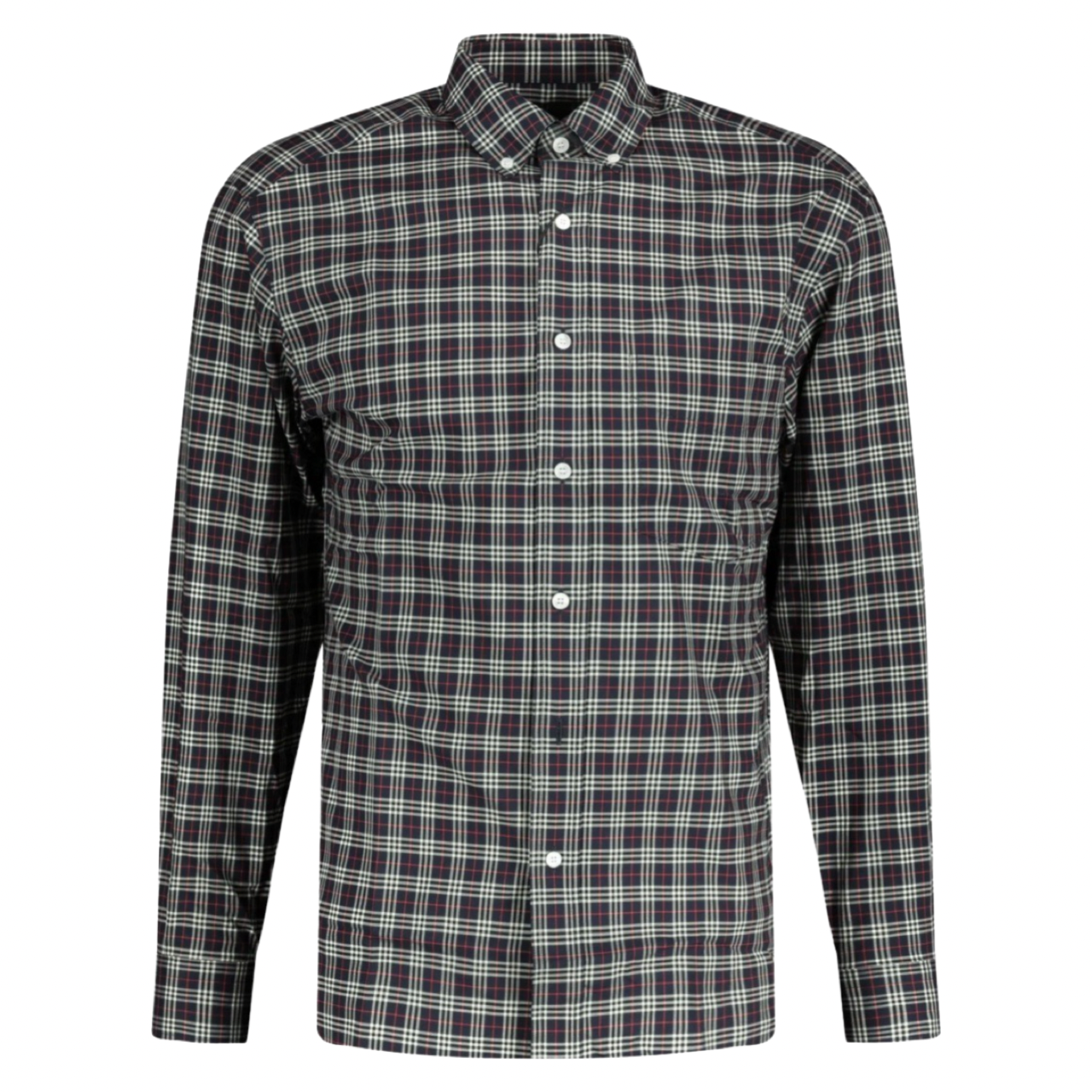 Burberry Check Shirt In Black