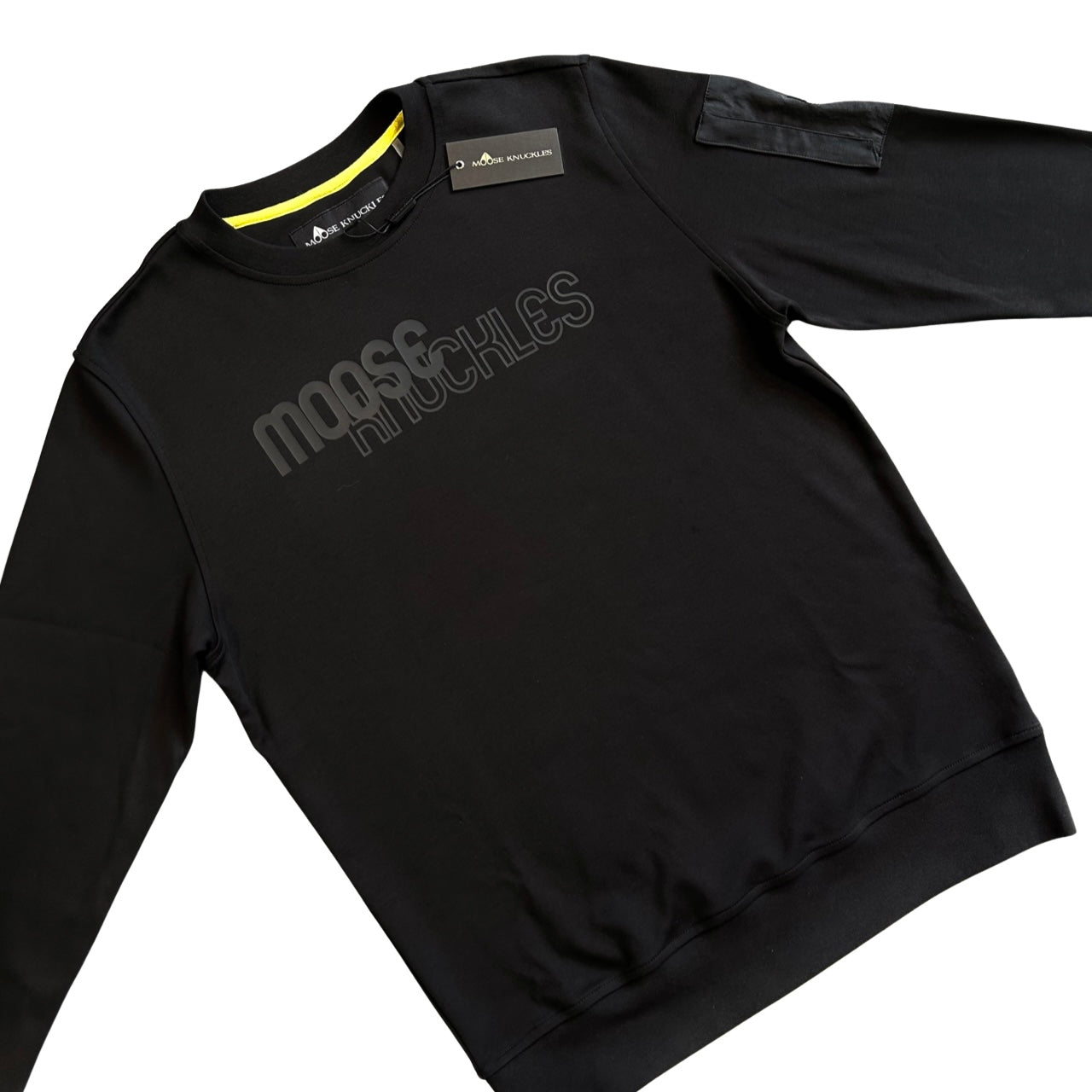 Moose Knuckles Logo Sweater In Black