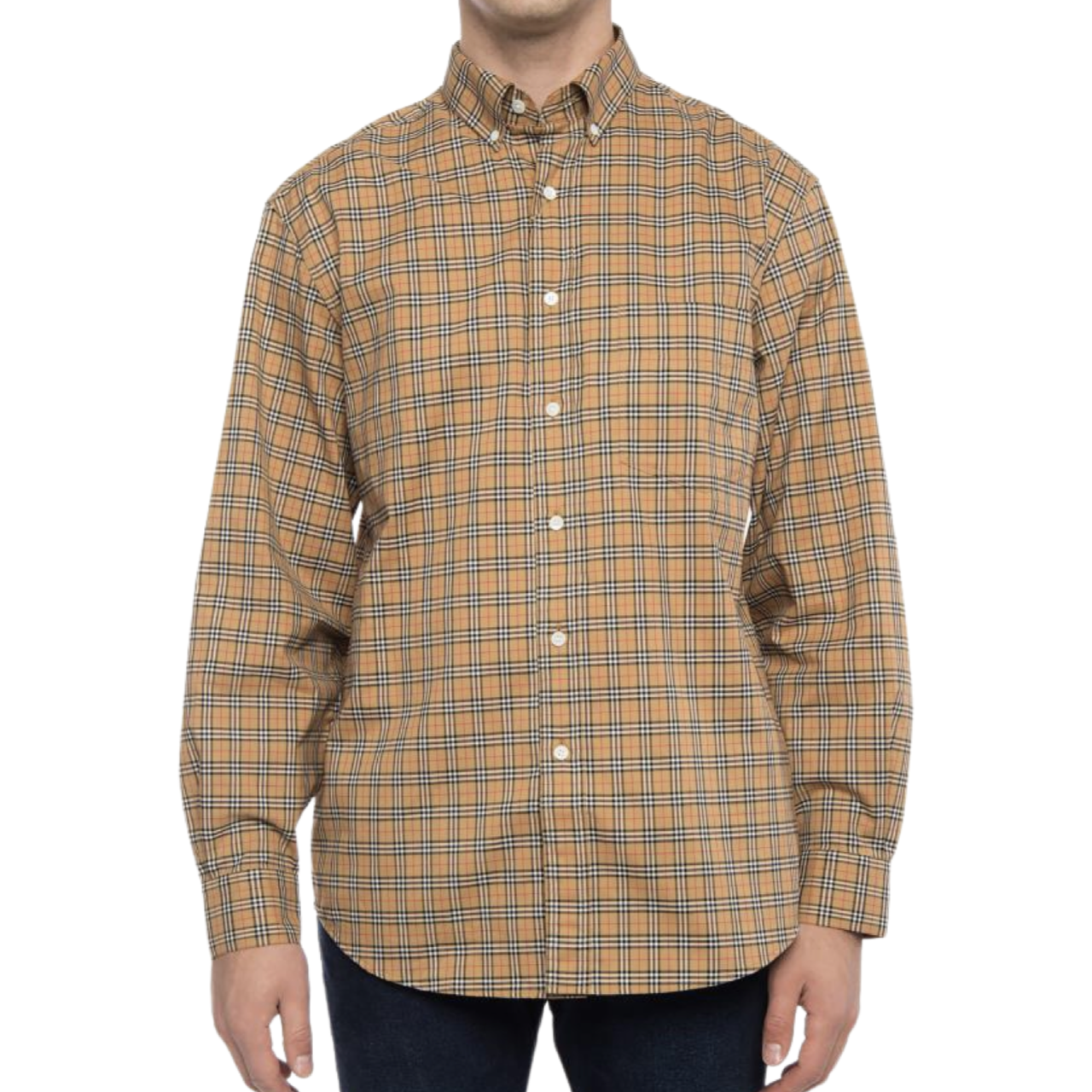 Burberry Check Shirt In Beige