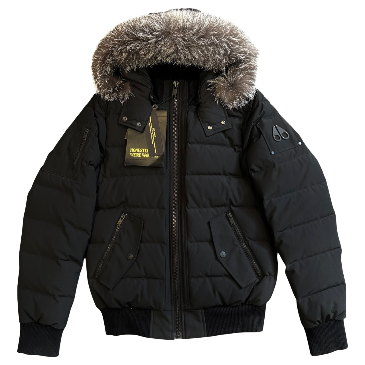 Moose Knuckles Fur Scotchtown Coat In Black