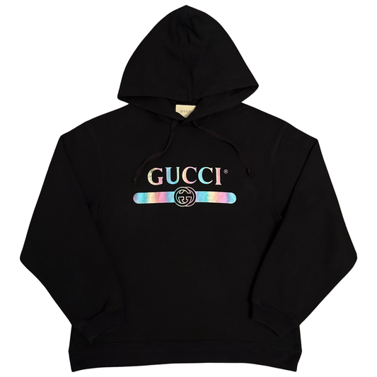 Gucci Rainbow Hoodie In Black
