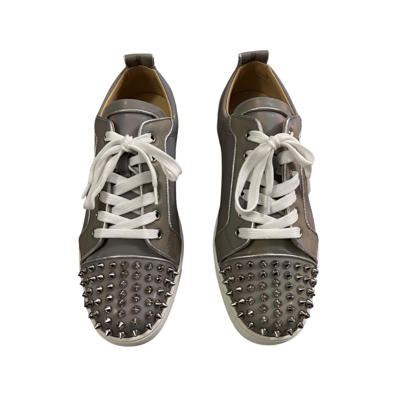 Christian Louboutin Spike Trainers In Grey