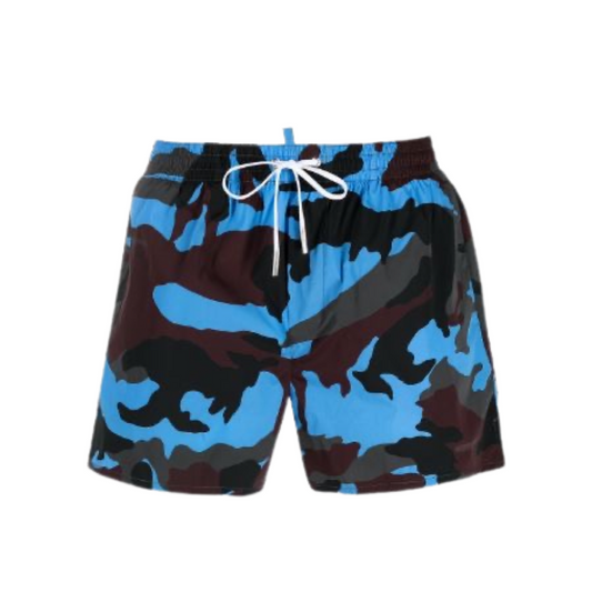 Dsquared2 Camouflage Swim Shorts In Blue