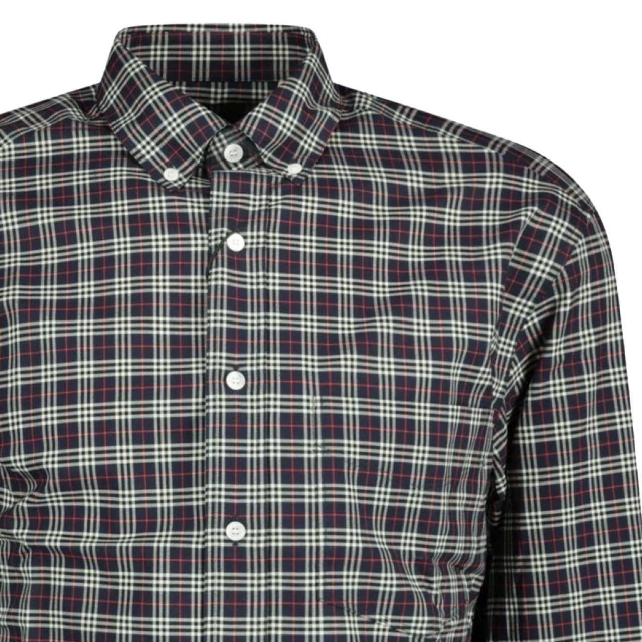 Burberry Check Shirt In Black