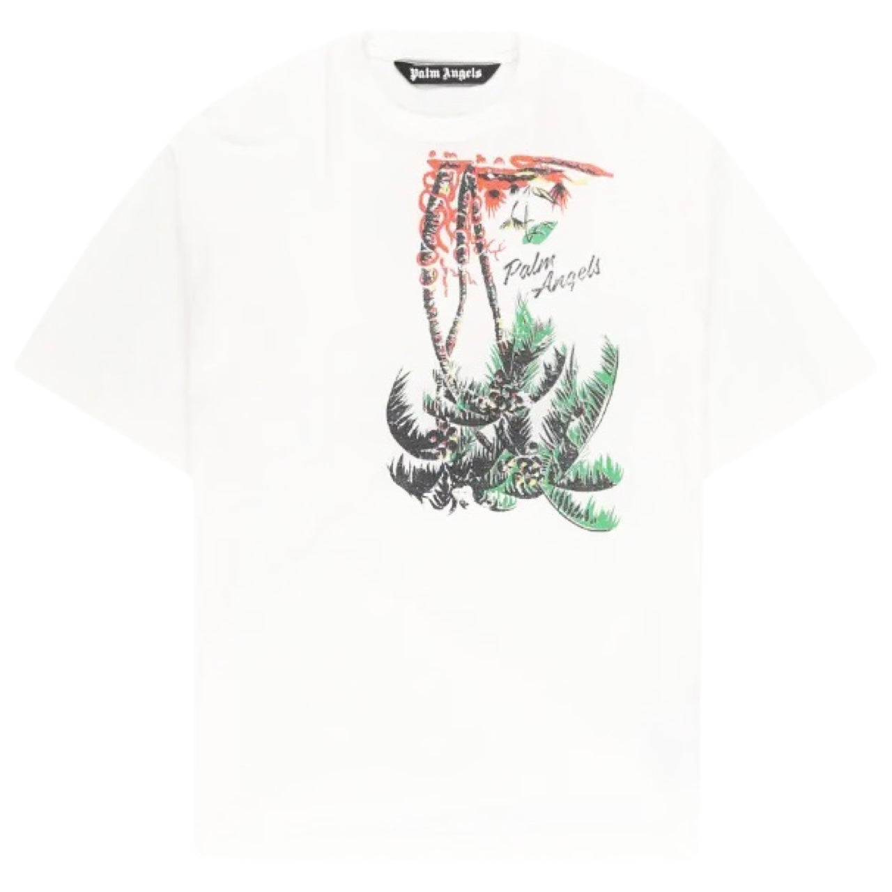 Palm Angels Upside Down Logo T-shirt In White