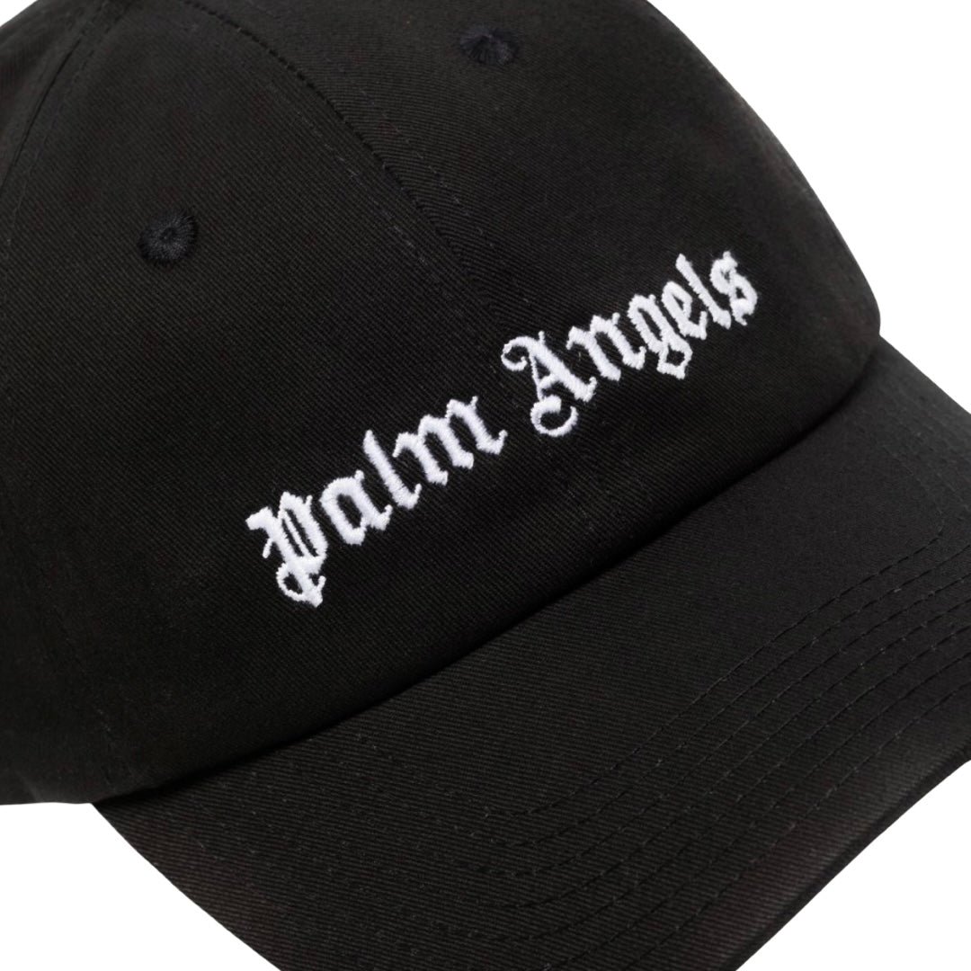 Palm Angels Logo Hat In Black