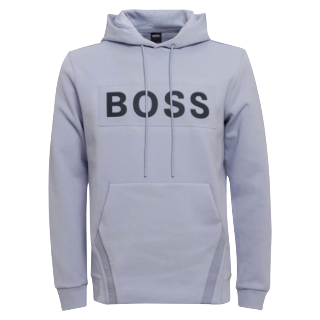 Hugo Boss Logo Hoodie In Lilac