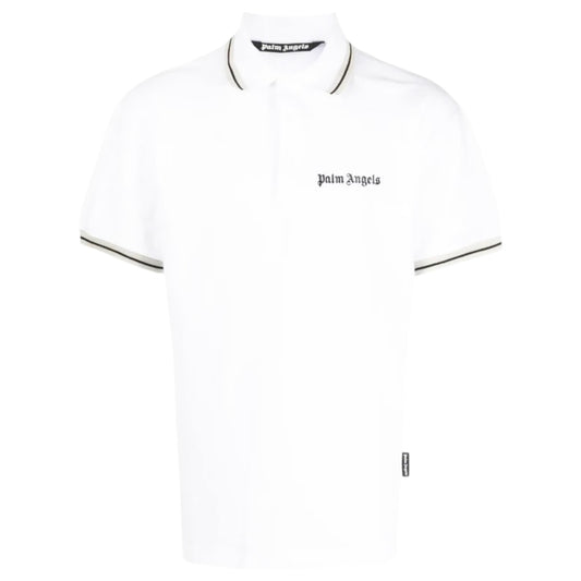 Palm Angels Logo Polo Shirt In White