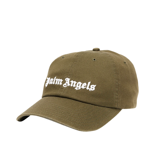 Palm Angels Logo Hat In Khaki
