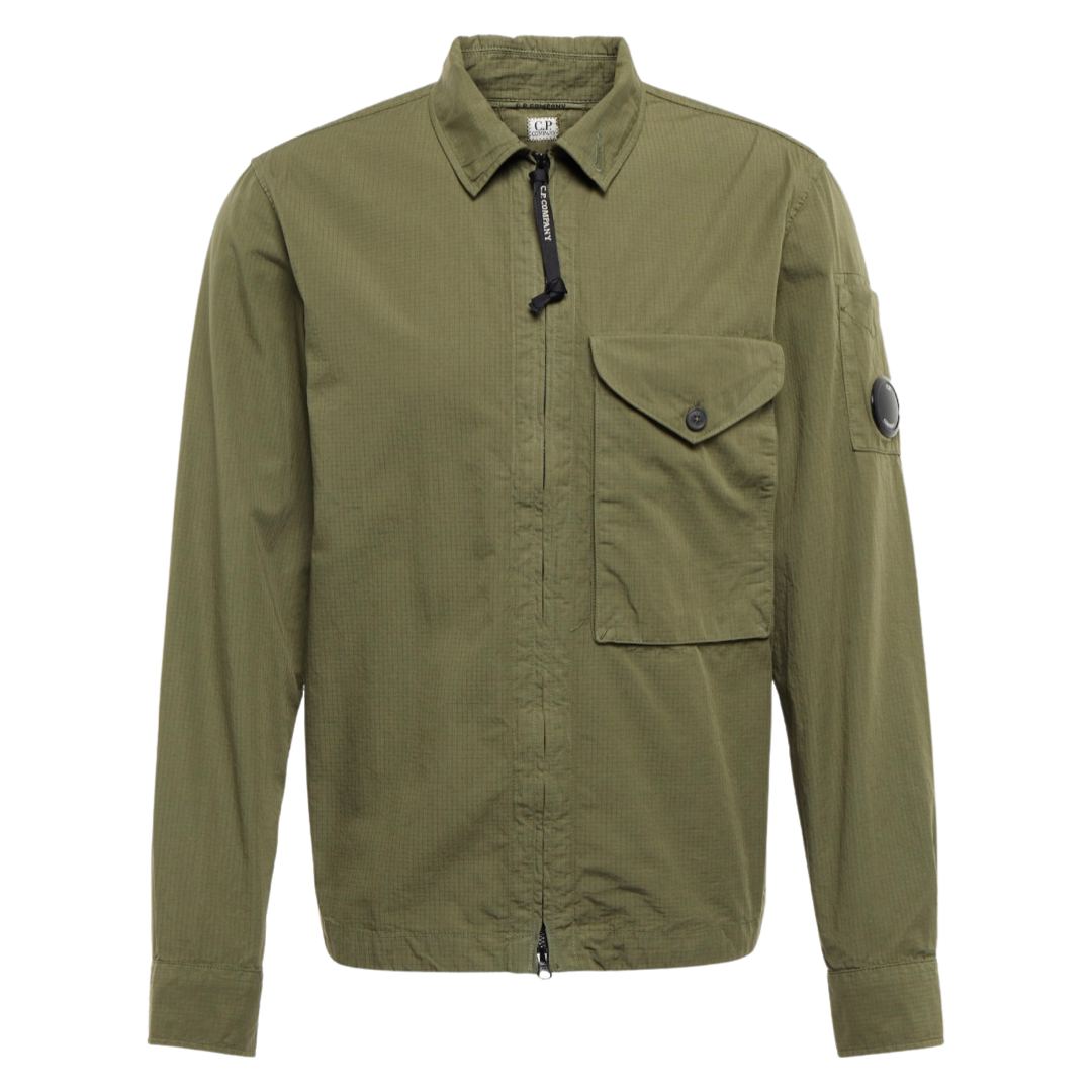 CP Company Lens Overshirt In Khaki