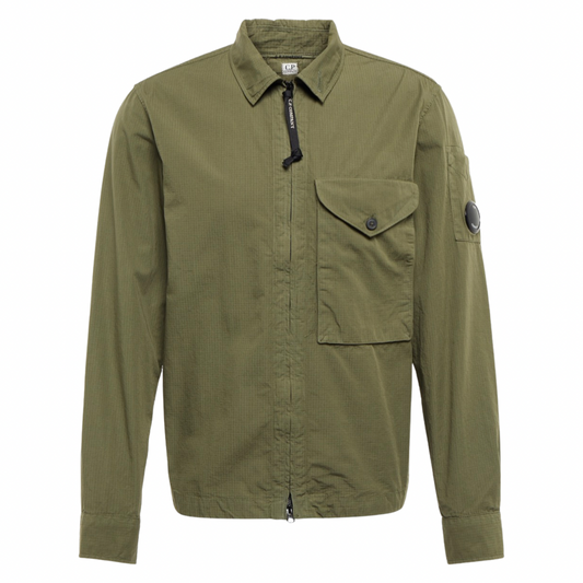 CP Company Lens Overshirt In Khaki