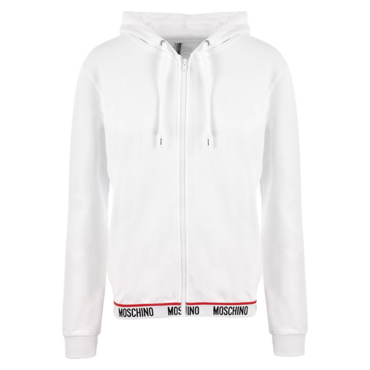 Moschino Tape Zip Hoodie In White