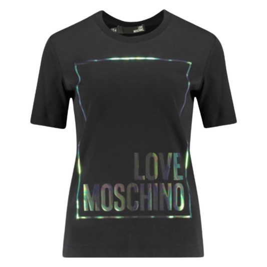 Love  Moschino Logo T-shirt In Black