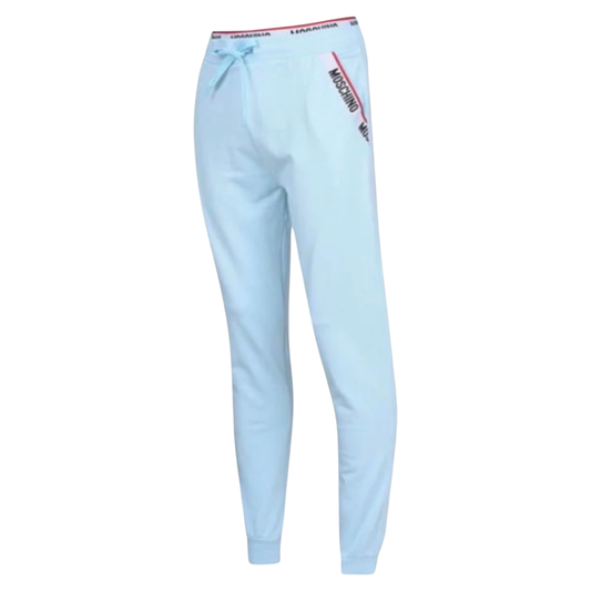 Moschino Tape Joggers In Light Blue