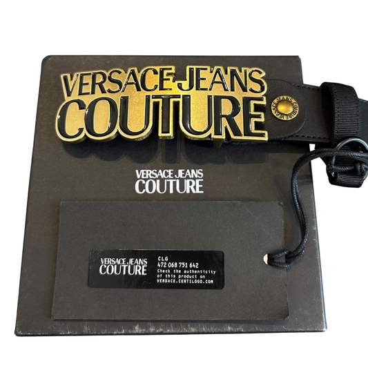 Versace Jeans Couture Logo Belt In Black