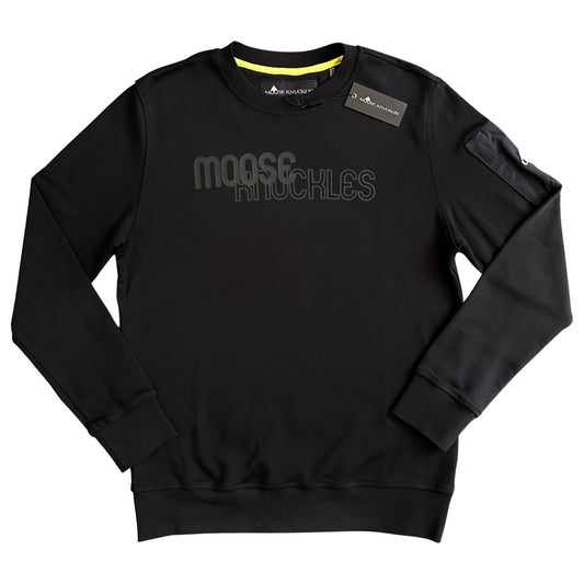 Moose Knuckles Logo Sweater In Black