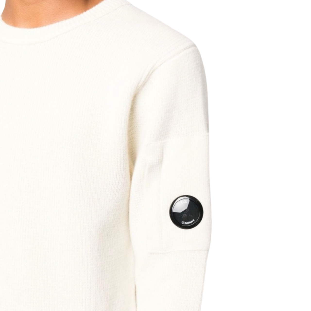 CP Company Lens Sweater In White