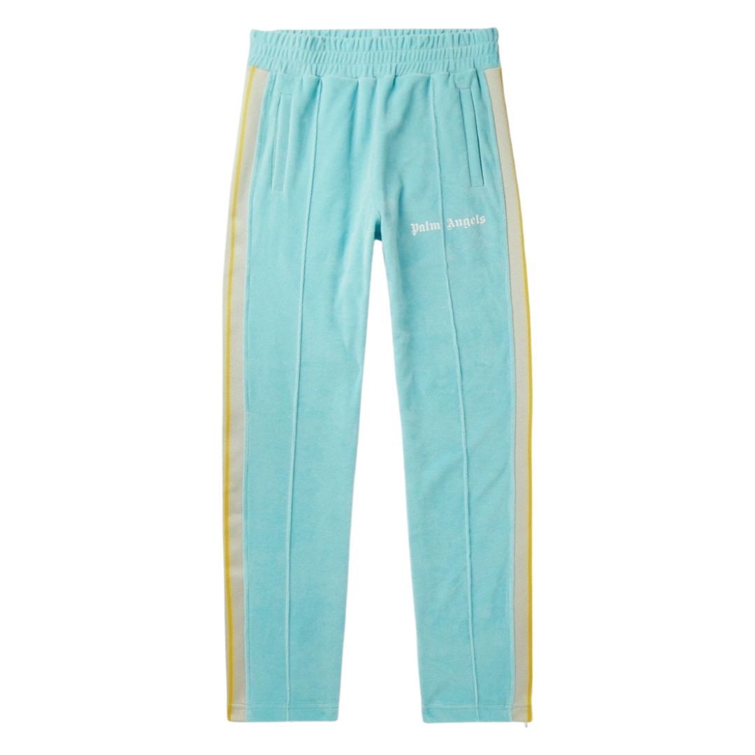 Palm Angels Velour Track Pants In Mint