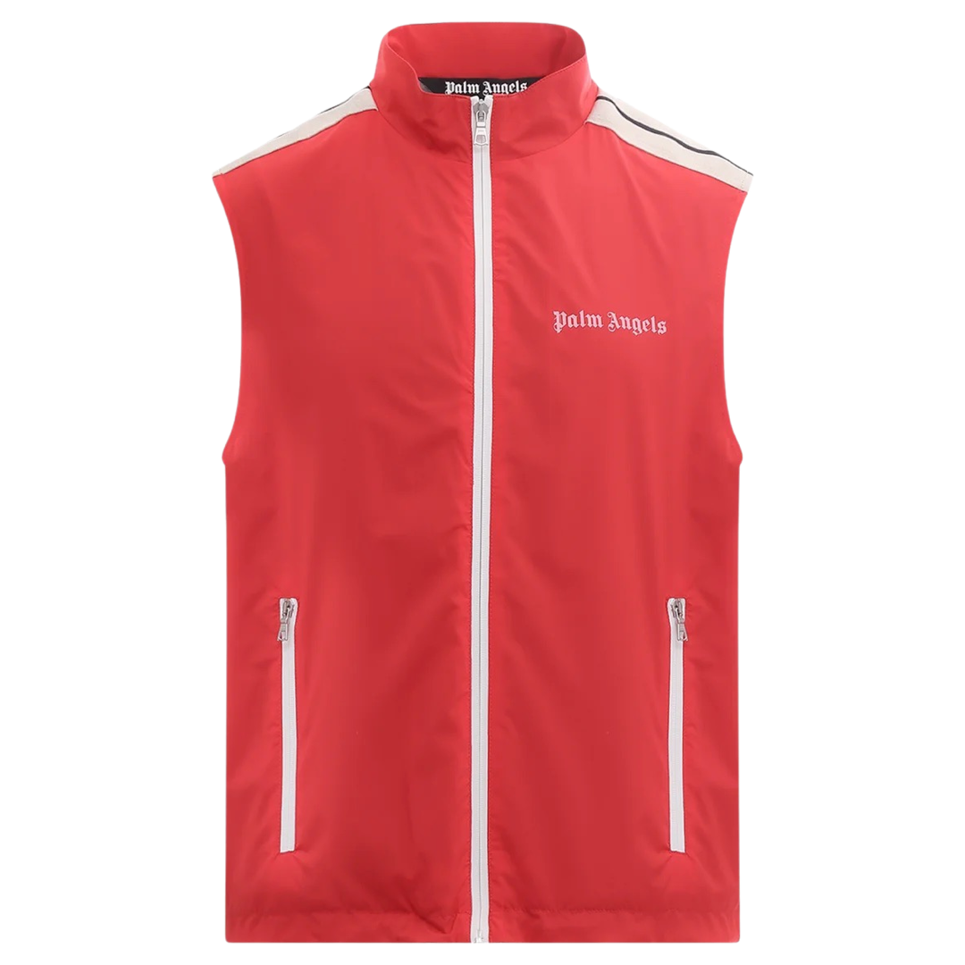 Palm Angels Track Gilet In Red