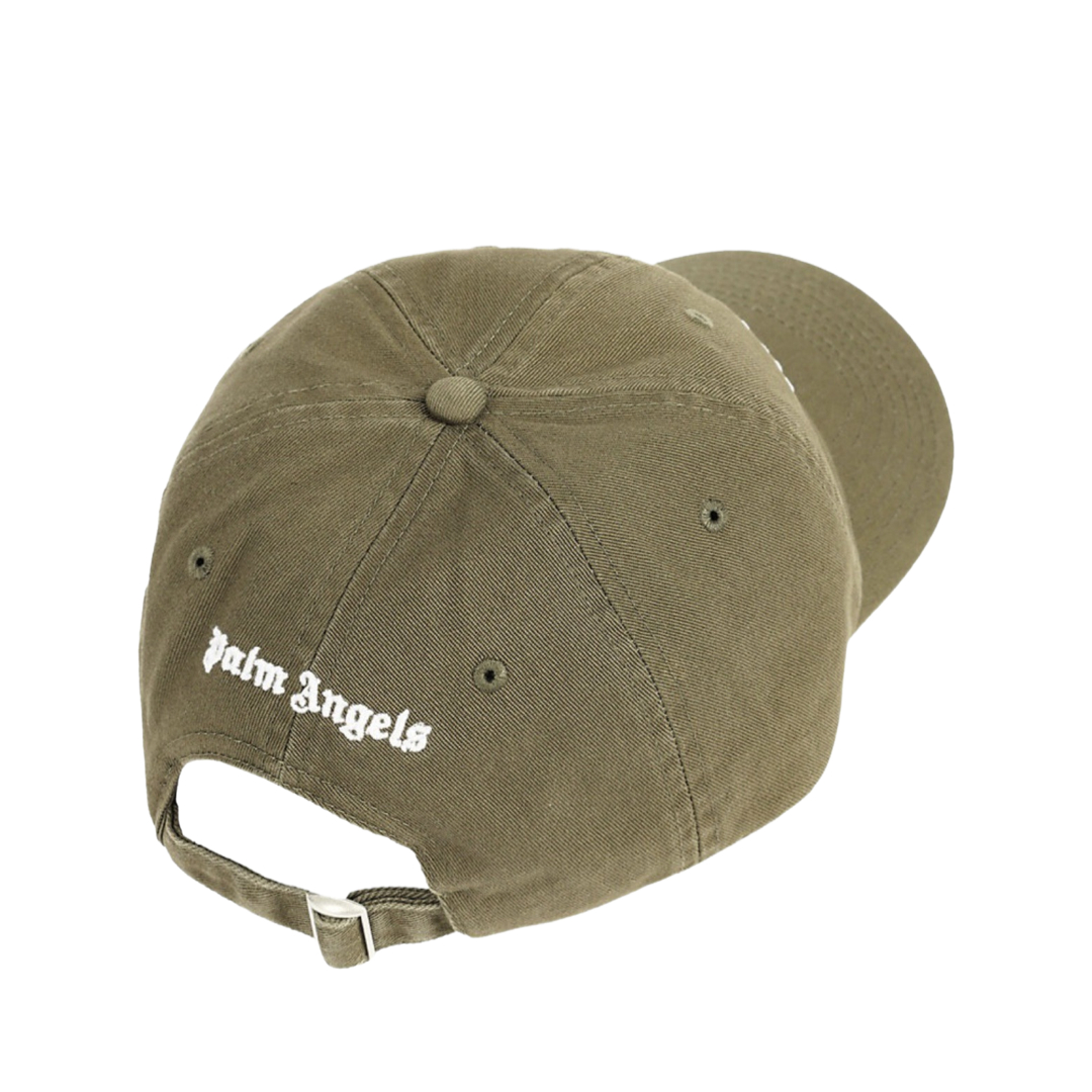 Palm Angels Logo Hat In Khaki