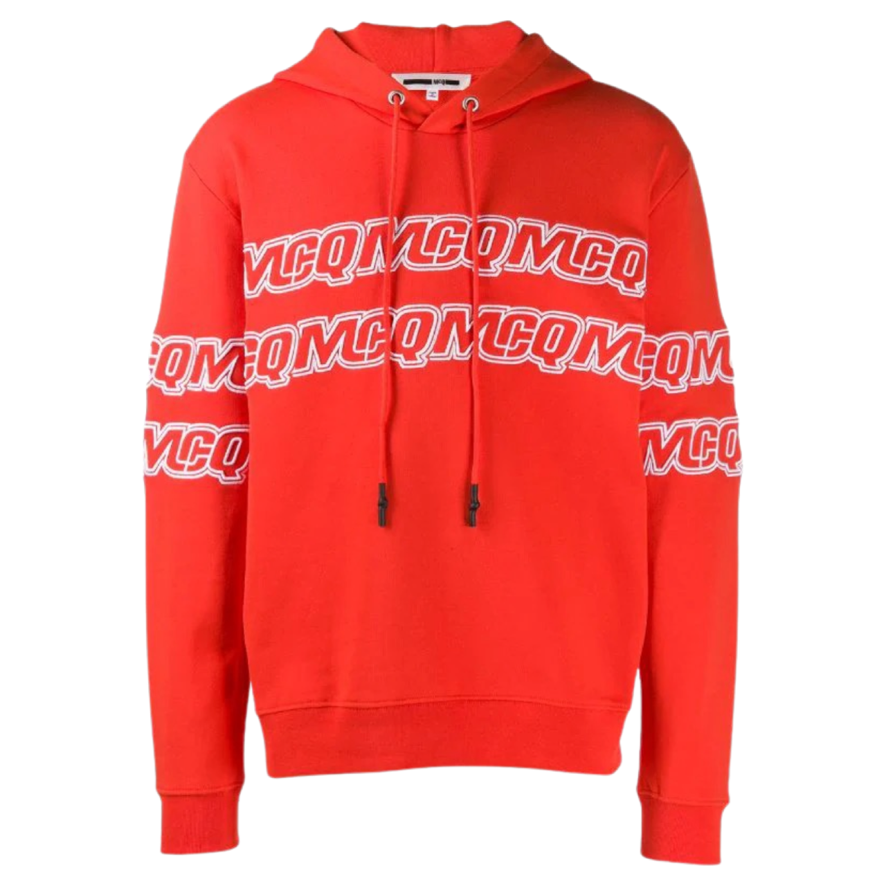 Alexander McQueen Repeat Logo Hoodie In Red