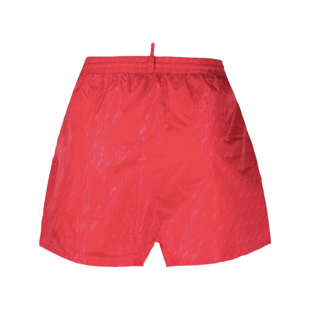 Dsquared2 D2 Logo Swim Shorts In Red