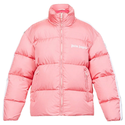 Palm Angels Logo Tape Coat In Pink