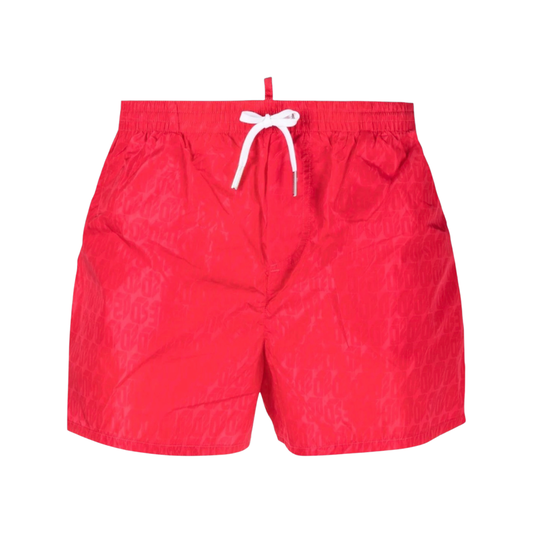 Dsquared2 D2 Logo Swim Shorts In Red