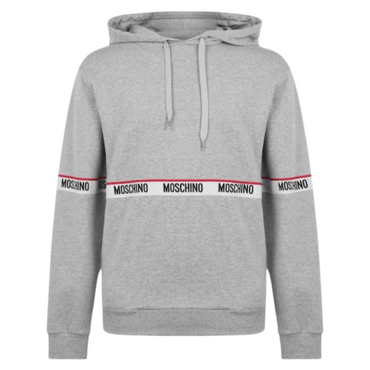 Moschino Tape Hoodie In Grey