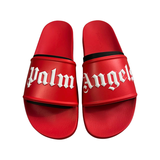 Palm Angels Logo Sliders In Red
