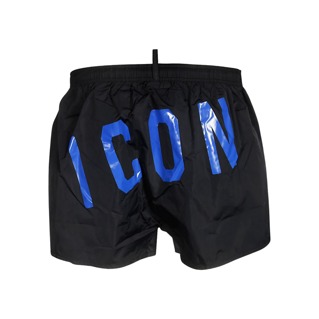 Dsquared2 ICON Swim Shorts In Black & Blue