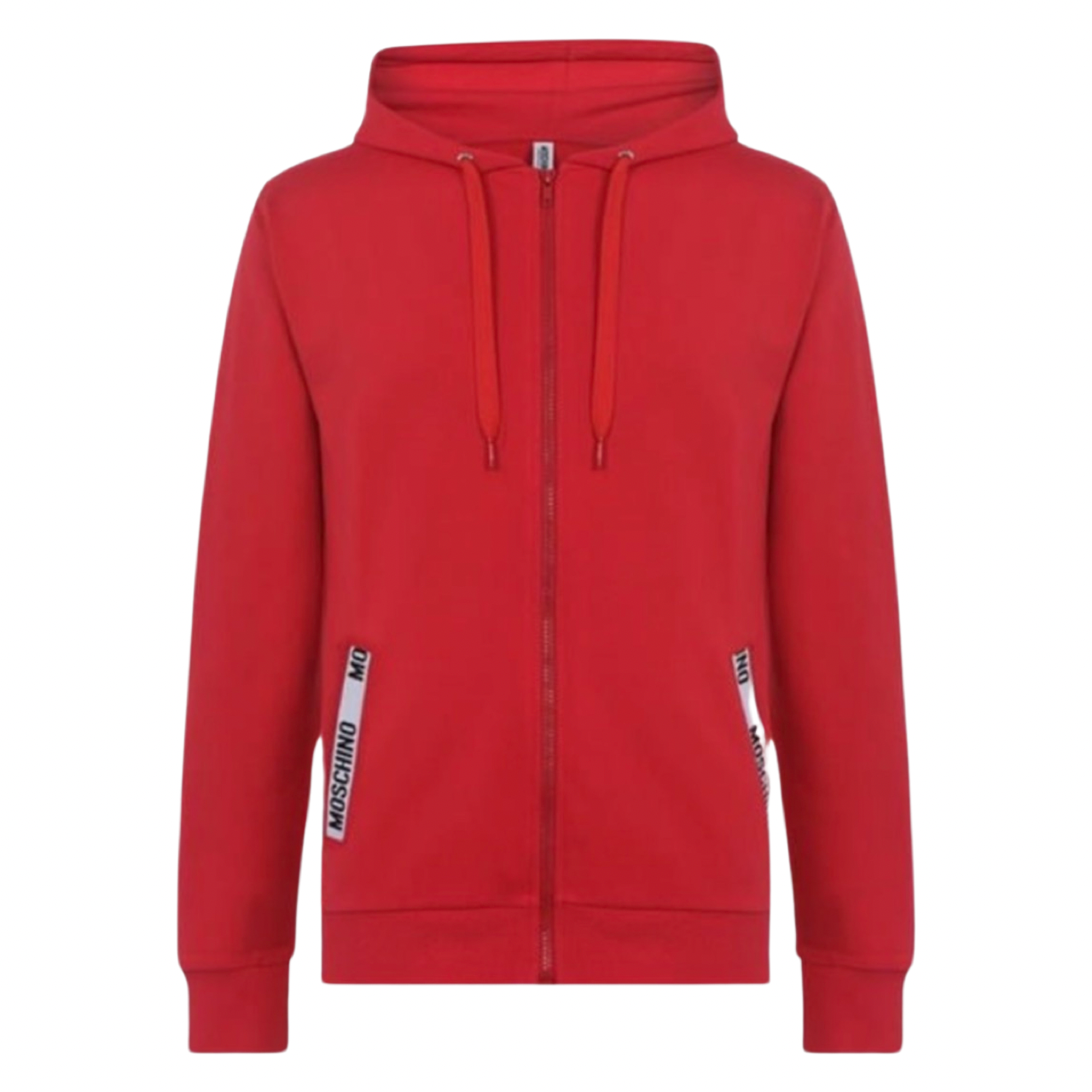 Moschino Zip Hoodie In Red