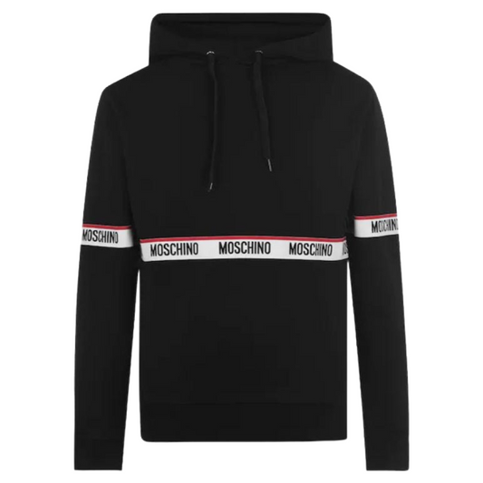 Moschino Tape Hoodie In Black